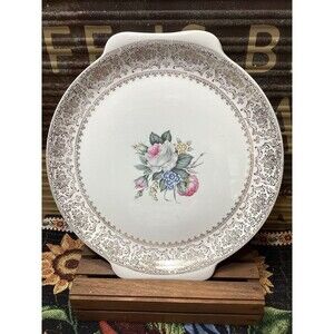 Coronet By Salem China ROYAL ROSE BOUQUET Round Platter 23K Gold Trim Floral